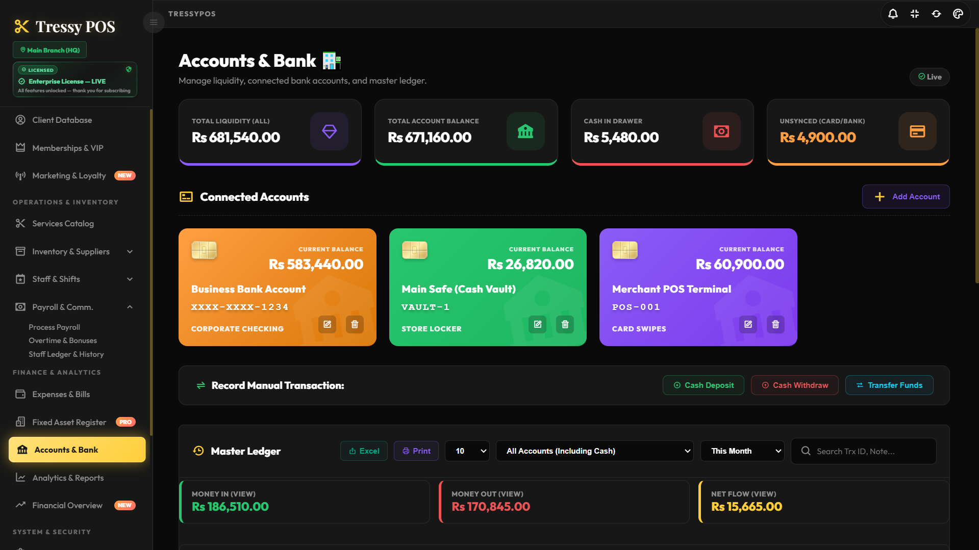 Accounts & Bank