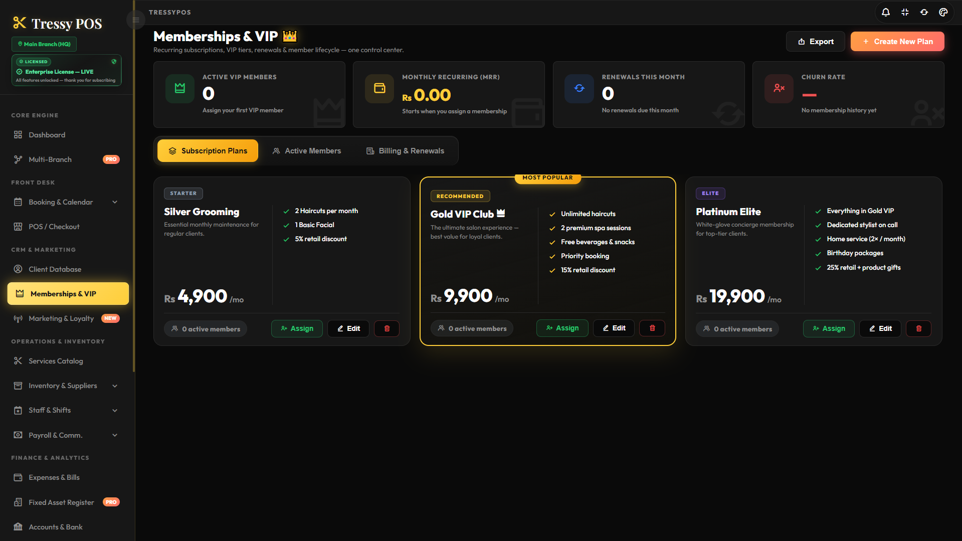 VIP Memberships